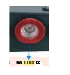 Faro marcha atras cristal redondo aro rojo 125mm s/tor i/d - Imagen principal