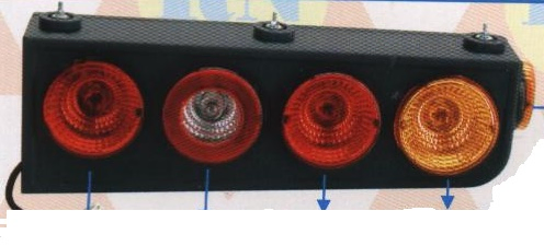 Faro trasero modular 4 focos + lat.24v trasnp. t/randon izq - Imagen principal