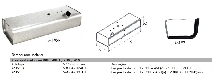 Tanque combustible galvanizado 070 lt rect.0.78x0.45x0.23 mb 608d - Vista 2