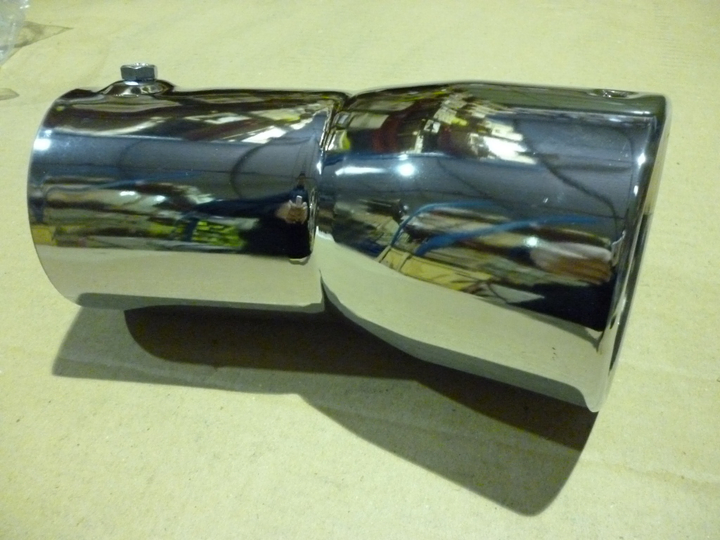 Colita escape curvo 3"1/2 cromado - Imagen principal