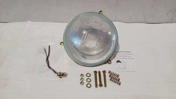 Semioptica h4 r2 5 3/4" c/luz est. lente vidrio carc plast i/d - Imagen principal