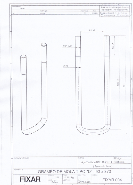 Abrazadera elastico sin tuercas 371 x 92 rosca 80mm redonda - Vista 2