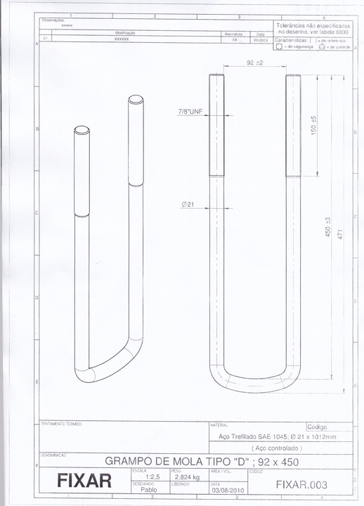 Abrazadera elastico sin tuercas 451 x 92 rosca 150mm redonda - Vista 2