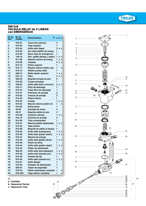 Piston valvula freno desfrenado completo - Imagen principal