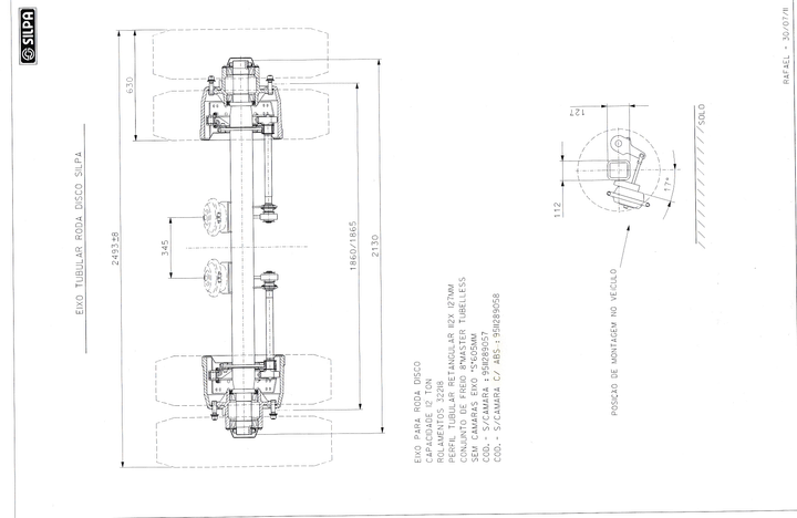 Eje disco 8" cuad. freno master-tubeless c/abs c/gall 8" - Vista 2