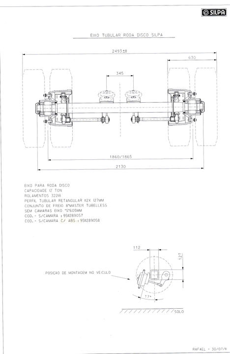 Eje disco 8" cuad. freno master-tubeless s/galletas con abs - Vista 2