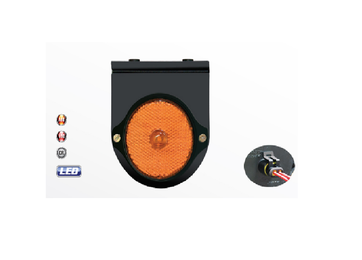 Faro retrolateral ambar 24v c/conector c/soporte led i/d - Imagen principal