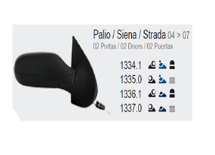 Espejo con control, revatible solo 2 puertas izq - Imagen principal