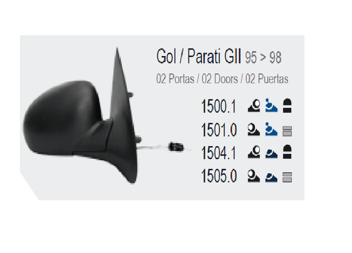 Espejo c/control 2 ptas der - Imagen principal