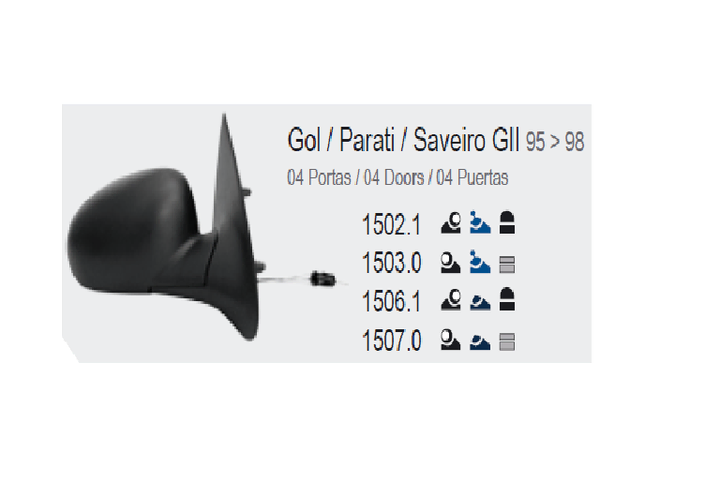 Espejo c/control 4ptas izq - Imagen principal