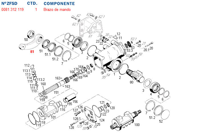 Brazo pitman caja dir hid 8097 - Imagen principal
