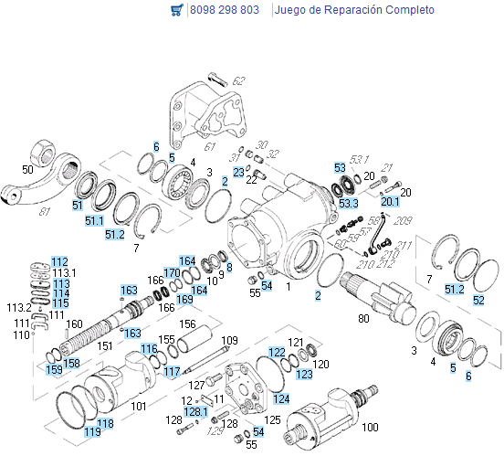 Rep caja dir hidraulica juego cdh 8098 jgo - Imagen principal