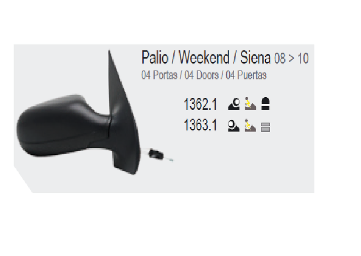 Espejo ext 4 ptas electrico der - Imagen principal
