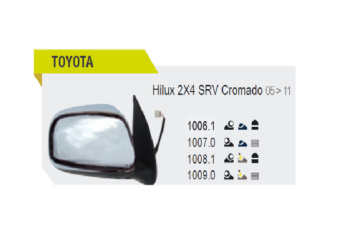 Espejo retrovisor s/control cromo der - Imagen principal