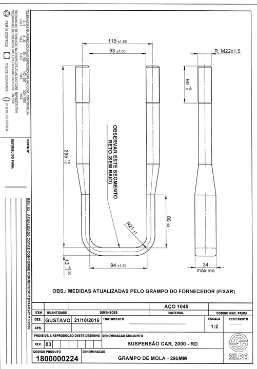Abrazadera elastico sin tuercas 295x93 ros.60mm chata sus.rd 2000 - Vista 2
