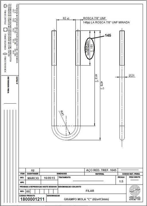 Abrazadera elastico sin tuercas 450x82 rosca 145mm red.(monten) - Vista 2