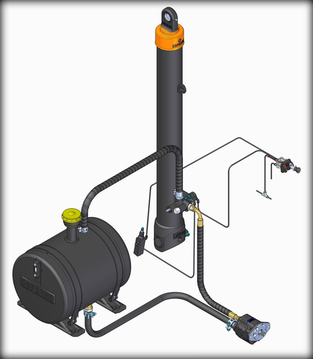 Kit hidraulico tanque redondo 80 lts. bomba 82cm3 - Imagen principal