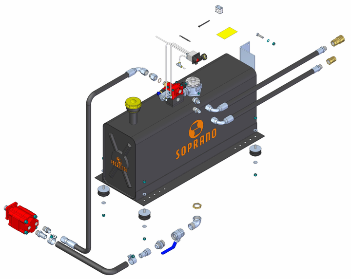 Kit hidraulico tanque rectangular 170 lts (para caçamba) - Imagen principal
