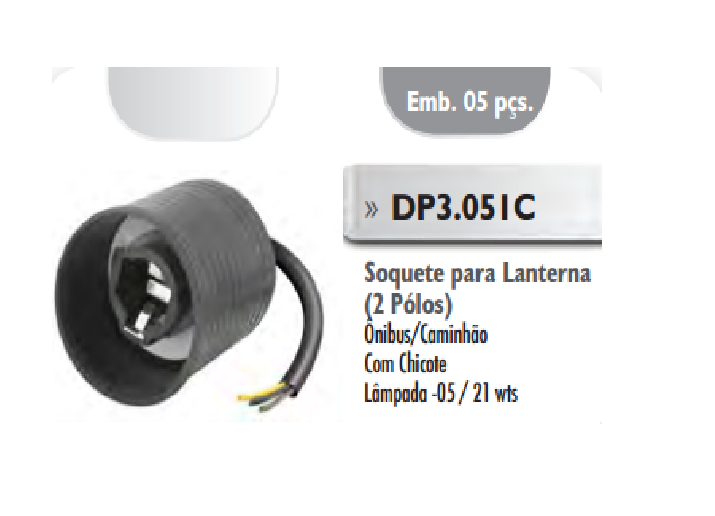 Portalampara c/chicote 2 polos y c/capuchón - Imagen principal