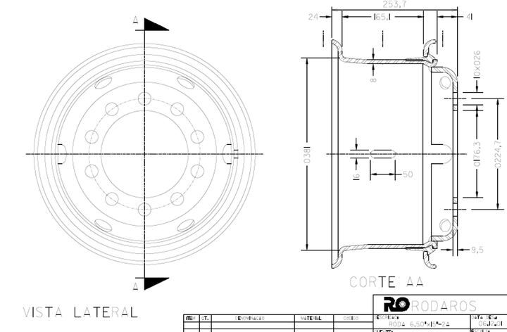 Disco rueda 6.5x15 s/camara - Imagen principal