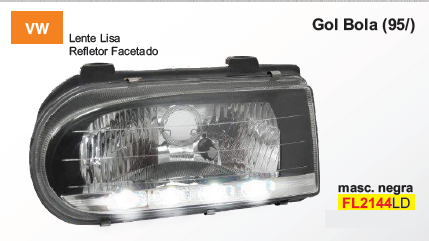 Semioptica lente liso halogena c/led der - Imagen principal