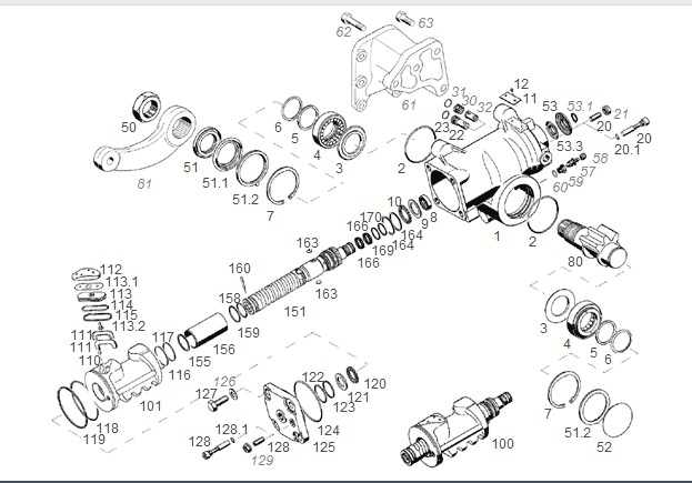 Caja dir hid s/brazo pitman - Imagen principal