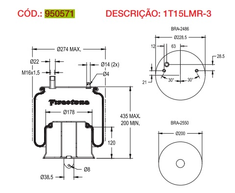 Vejiga susp.(completa) 1t15lmr-3 trasera - Vista 3