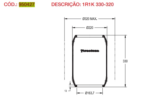 Vejiga susp.(goma) 1r1k 330-320 delantera - Vista 2