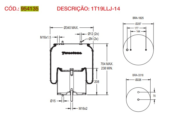 Vejiga susp.(completa) 1t19llj-14 trasera - Vista 3