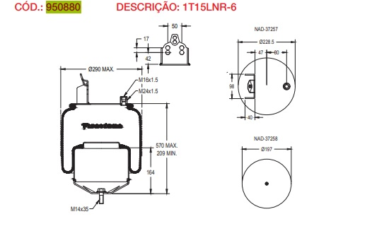 Vejiga susp.(completa) 1t15lnr6 trasera - Vista 3