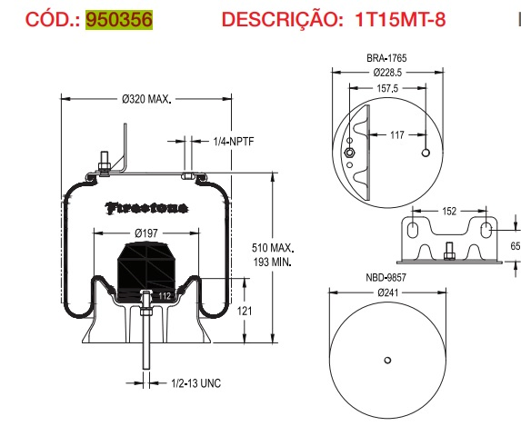 Vejiga susp.(completa) 1t15mt-8 trasera - Vista 3