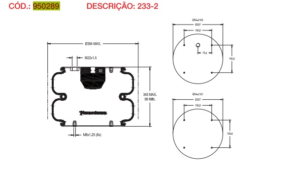 Vejiga susp.(completa) 233-2 t.2 eje elevable - Vista 3