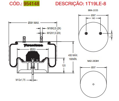 Vejiga susp.(completa) 1t19le-8 eje elevable - Vista 3
