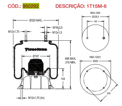 Vejiga susp.(completa) 1t15m-6 eje elevable - Vista 3