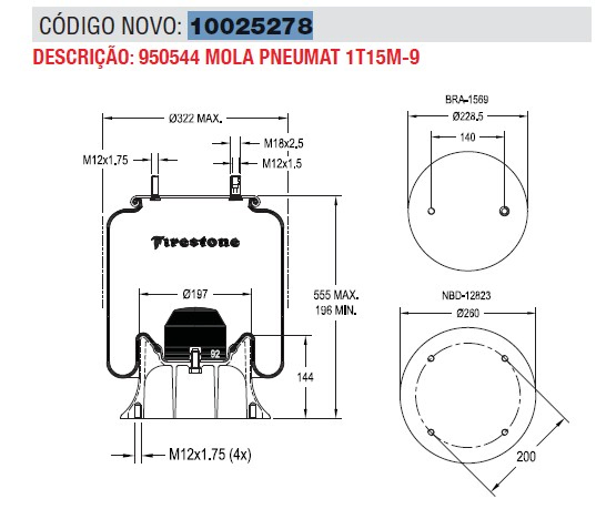 Vejiga susp.(completa) 1t15m-9 eje elevable - Vista 3