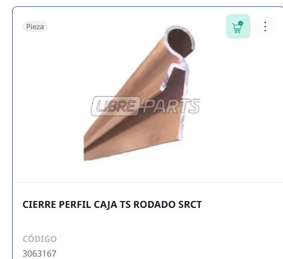 Perfil enganche lona 3050mm tensionador de lona sider - Imagen principal